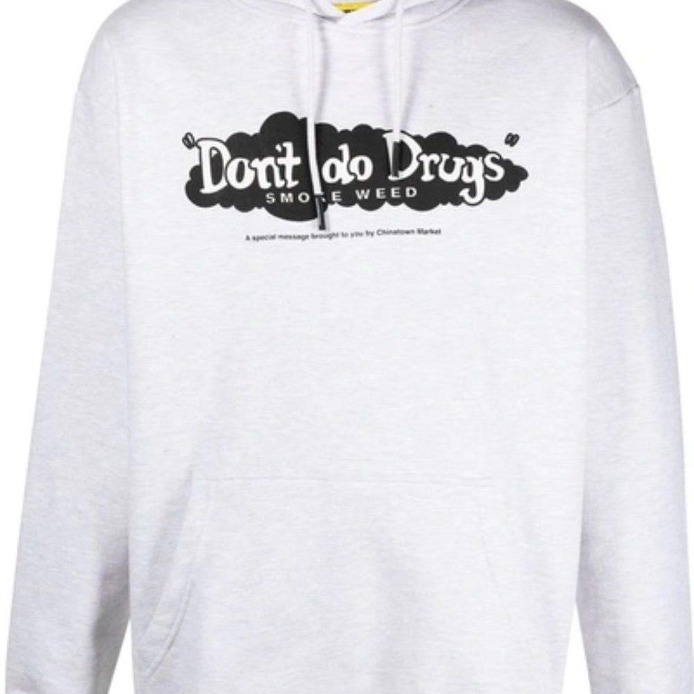CHINATOWN MARKET Don't Do Drugs Print Hoodie In Grey